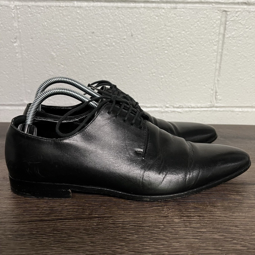 DOLCE & GABBANA Mens Lace Up Black Leather  Dress Shoes Size 6